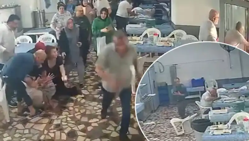 Yemekhanede Deprem Anı: Kimi Kaçtı, Kimi Yemeğini Bırakmadı!